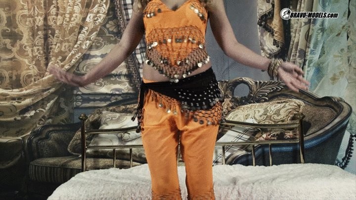 460 Izzy Delphine as orange jingling belly dancer - BRAVO MODELS MEDIA | Clips4sale