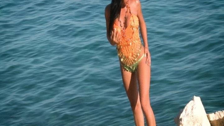 849 Ema Black striptease in Croatia beach with orient dress - BRAVO MODELS MEDIA | Clips4sale